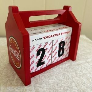 Vintage Coca-Cola Coke Perpetual Calendar Wooden block year round calendar